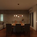 Ver imagem 2 de Pendente Lustre de Teto Jabuticaba Alumínio Cobre com 5 Globos Vidro Fosco Decoração Casa