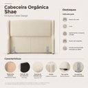 Ver imagem 3 de Cabeceira para Cama Box Casal Padrão Shae 140cm Estofada com Frame Linho Cru - Desk Design