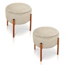 Ver imagem 1 de Kit 2 Puffs Iron Suede Cobre Bege