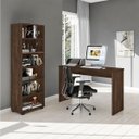Ver imagem 1 de Conjunto Home Office 2 Peças Escrivaninha com Estante Móveis Leão Espresso