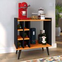 Ver imagem 2 de Aparador Retrô Cantinho Café Barzinho com Adega Vinho Sala Cozinha Pequena – Baden Preto/