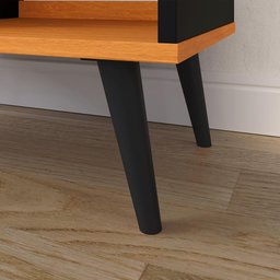 Aparador Retrô Cantinho Café Barzinho com Adega Vinho Sala Cozinha Pequena – Baden Preto/ - 4