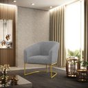 Ver imagem 5 de Cadeira Sala de Jantar Base Industrial Dourado Stella Linho D03 - D’Rossi