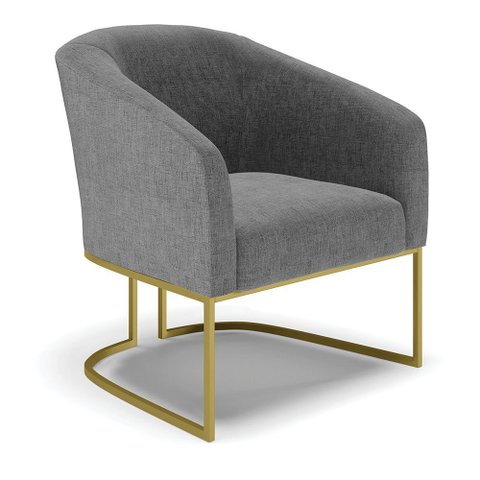 Cadeira Sala de Jantar Base Industrial Dourado Stella Linho D03 - D’Rossi