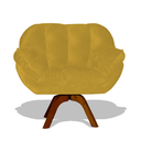 Ver imagem 1 de Poltrona Miami Base Giratória Decorativa - Amarelo Divini Decor