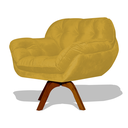Ver imagem 2 de Poltrona Miami Base Giratória Decorativa - Amarelo Divini Decor