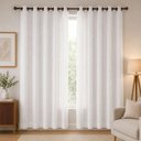 Ver imagem 1 de Cortina Voil Cambraia de Linho Sintético com Forro 4,00x2,60 Branco Doural