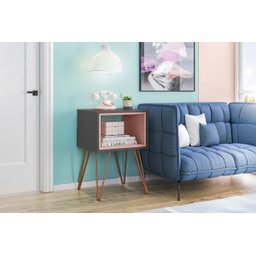 Mesa Lateral Retro Metal Dallas Grafito Ac/rose Ac - 3