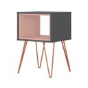 Ver imagem 2 de Mesa Lateral Retro Metal Dallas Grafito Ac/rose Ac