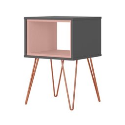 Mesa Lateral Retro Metal Dallas Grafito Ac/rose Ac - 2