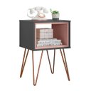 Ver imagem 1 de Mesa Lateral Retro Metal Dallas Grafito Ac/rose Ac