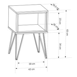 Mesa Lateral Retro Metal Dallas Branco Ac/rose Ac - 4