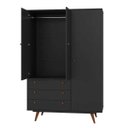 Ver imagem 4 de Guarda-Roupa Retrô 20 Preto Ac/Preto Ac