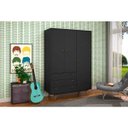 Ver imagem 5 de Guarda-Roupa Retrô 20 Preto Ac/Preto Ac