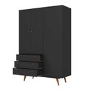Ver imagem 3 de Guarda-Roupa Retrô 20 Preto Ac/Preto Ac
