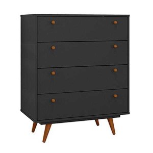 Cômoda Retrô 35 Preto Ac / Preto Ac