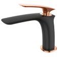 Ver imagem 1 de Misturador Monocomando para Banheiros e Lavabos Preto Fosco / Rose Gold
