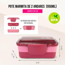 Marmita com 2 Níveis para 950ml Jacki Design Joy Ref.22838:Vermelho - 5