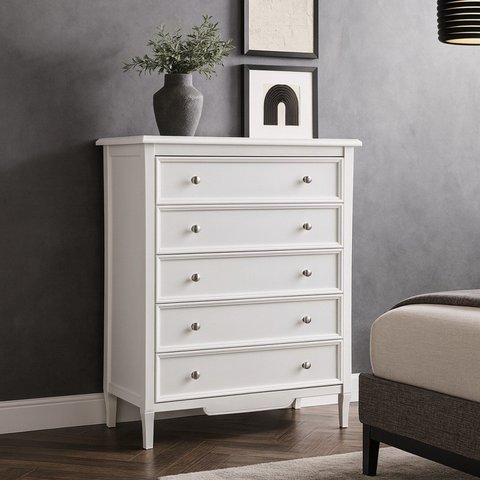 Cômoda com 5 Gavetas 137,5x100cm Amsterdã Branco