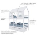 Ver imagem 4 de Beliche Casinha Encantada com 02 Gavetas Madeira Maciça Branco Megamobilia