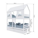 Ver imagem 3 de Beliche Casinha Encantada com 02 Gavetas Madeira Maciça Branco Megamobilia