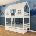 Ver imagem 1 de Beliche Casinha Encantada com 02 Gavetas Madeira Maciça Branco Megamobilia