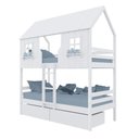 Ver imagem 2 de Beliche Casinha Encantada com 02 Gavetas Madeira Maciça Branco Megamobilia