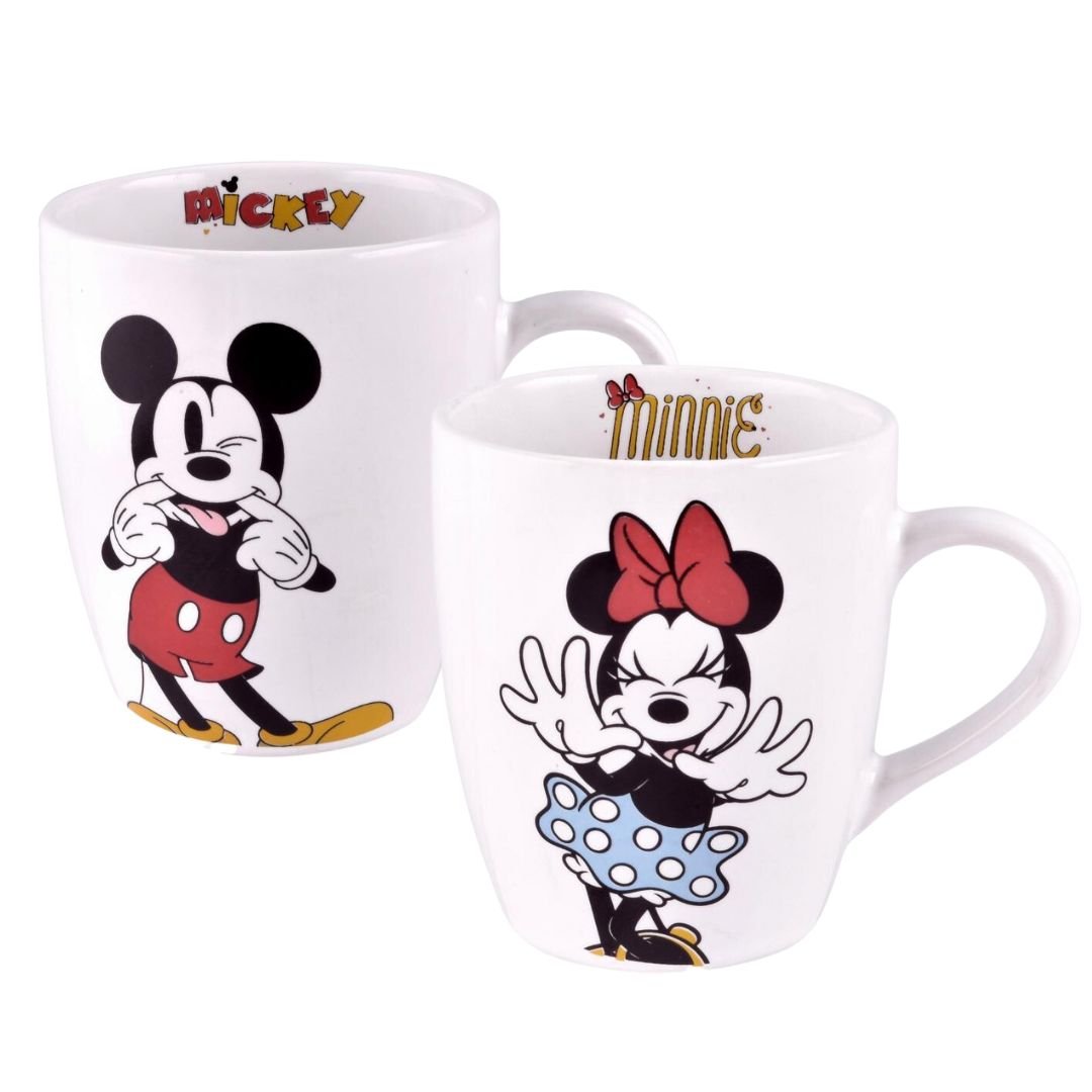 Jogo 2 Canecas Cerâmica Mickey e Minnie Disney 330ml - Tuut - 1