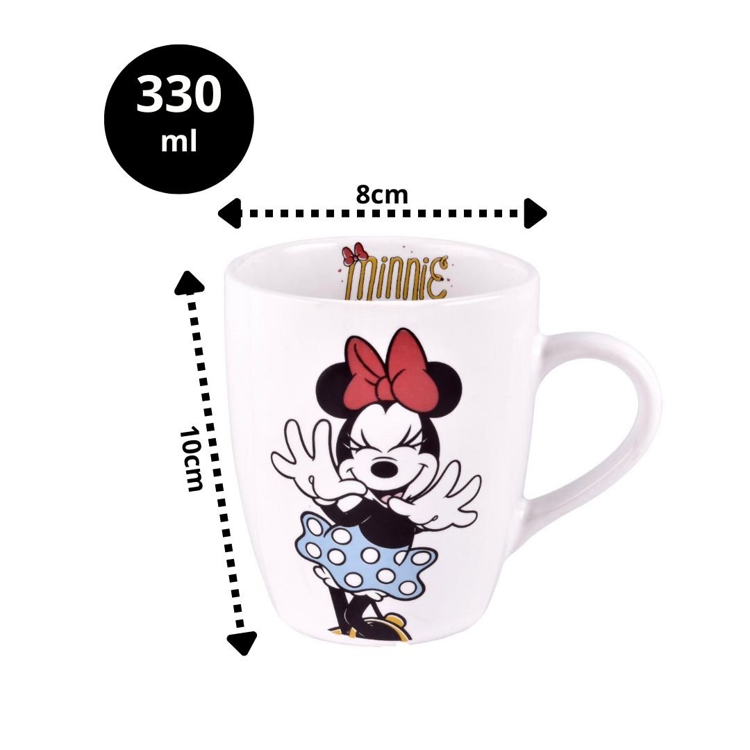 Jogo 2 Canecas Cerâmica Mickey e Minnie Disney 330ml - Tuut - 7