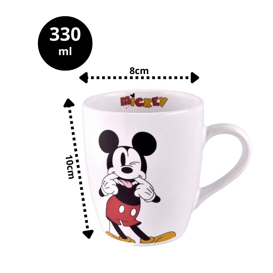 Jogo 2 Canecas Cerâmica Mickey e Minnie Disney 330ml - Tuut - 4