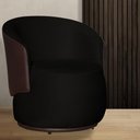 Ver imagem 3 de Kit 2 Poltronas Organica Beatriz Veludo Preto C/ Composê Corano Marrom - Lm Decor