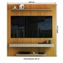 Ver imagem 4 de Painel para Tv até 60 Polegadas Alexandria 2 Prateleiras Ripado/off White - Panorama Móveis