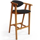 Ver imagem 3 de Kit 05 Banquetas Alta Para Cozinha Bancada Bar Sala de Jantar Fixa Cecília L02 Suede Preto - Lyam De