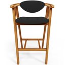 Ver imagem 6 de Kit 05 Banquetas Alta Para Cozinha Bancada Bar Sala de Jantar Fixa Cecília L02 Suede Preto - Lyam De