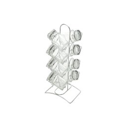 Porta Condimento Tempero Vidro 65ml Suporte Metal Jogo 9 Pçs Lyor 7086 - 2