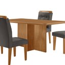 Ver mais imagens de Mesa de Jantar Olímpia 120cm Mdf Canto Copo e com 4 Cadeiras Carol