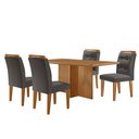 Ver imagem 2 de Mesa de Jantar Olímpia 120cm Mdf Canto Copo e com 4 Cadeiras Carol