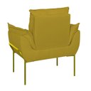 Ver imagem 2 de Kit 2 Poltronas + Namoradeira Pé Metal Dourado Recepção Sala Cor:amarelo