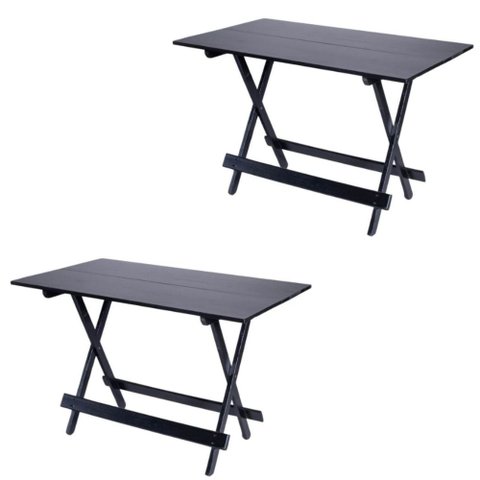 Kit 2 Mesa Dobrável 120x70 Paraná Cor:preto