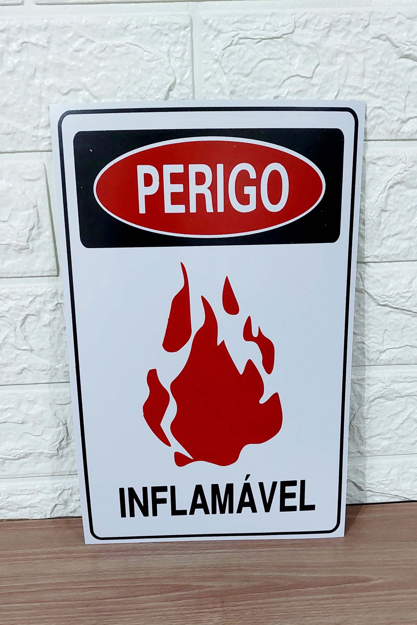 Placa de Sinalização Perigo Inflamavel 20 X 30 Cm - 3