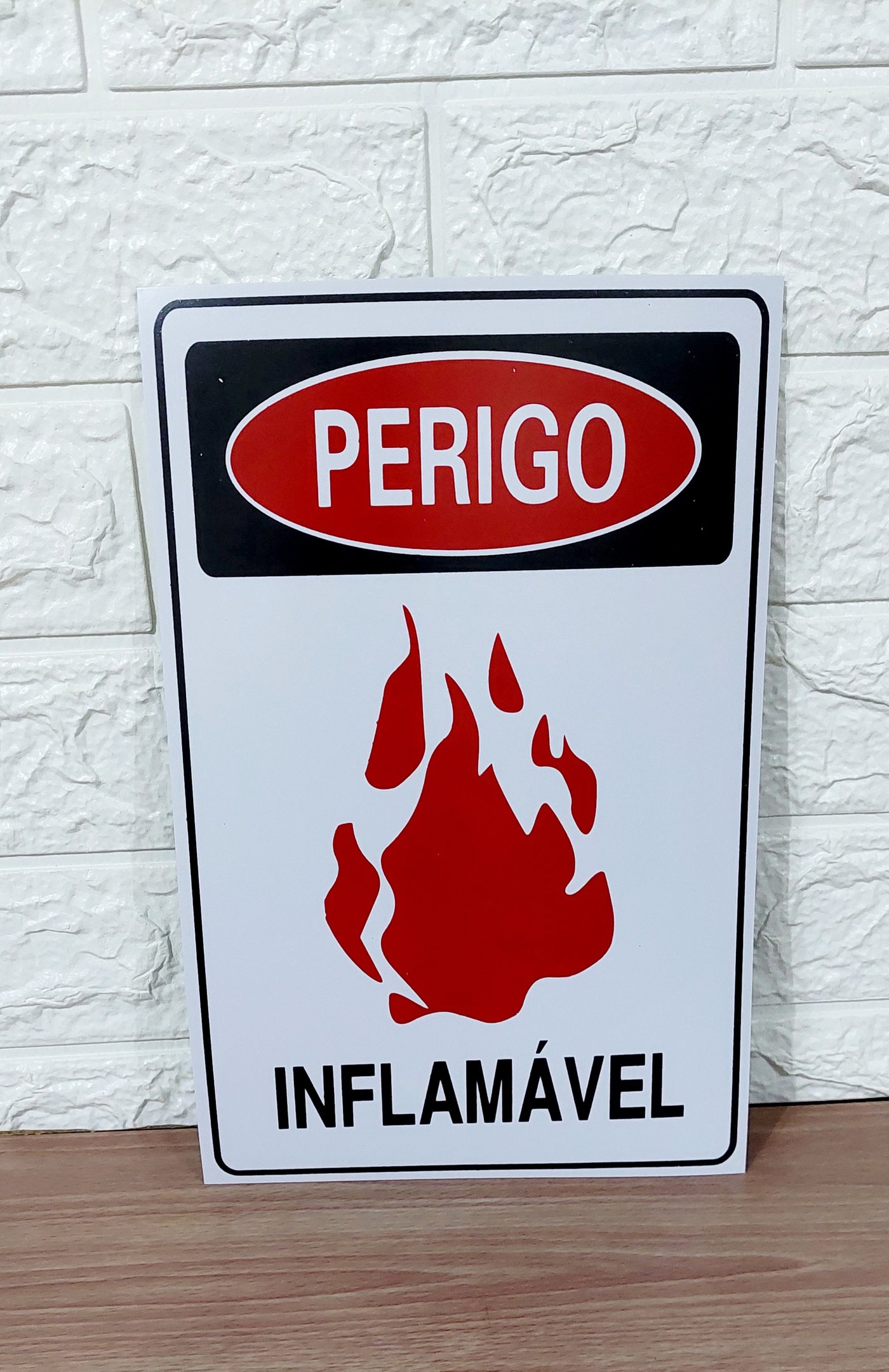 Placa de Sinalização Perigo Inflamavel 20 X 30 Cm - 4