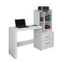 Ver imagem 3 de Escrivaninha Mesa Escritório com Estante Alana 2 Gavetas 4 Nichos 141cm