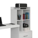 Ver imagem 4 de Escrivaninha Mesa Escritório com Estante Alana 2 Gavetas 4 Nichos 141cm