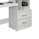 Ver imagem 6 de Escrivaninha Mesa Escritório com Estante Alana 2 Gavetas 4 Nichos 141cm Branco