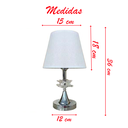 Ver imagem 2 de Abajur Luminária Branca De Mesa 15x36cm Bivolt 110/220v