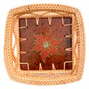 Ver imagem 1 de Bandeja Quadrada Rattan e Ceramica Floral Pintada a Mao 2