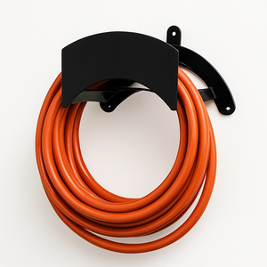 Suporte Enrolador Mangueira Jardim Clean Preto