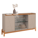 Ver imagem 3 de Buffet Balcão Sala de Jantar Aparador Bancada Sala Estar Cantinho do Café Cozinha com 4 Portas Vidro