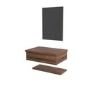 Ver imagem 1 de Conjunto Bancada, Prateleira e Espelheira Ktme607 Carvalho Dark Nogal