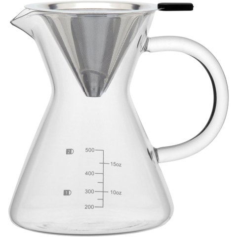 KANNE CAFETEIRA COM FILTRO 17x16x12cm 600ml BOROSILICATO TRANSP